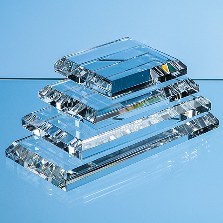 12.5cm x 7.5cm Clear Glass Base