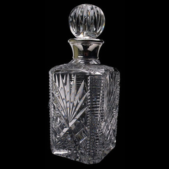 Square Decanter Westminster with Sterling Silver Collar